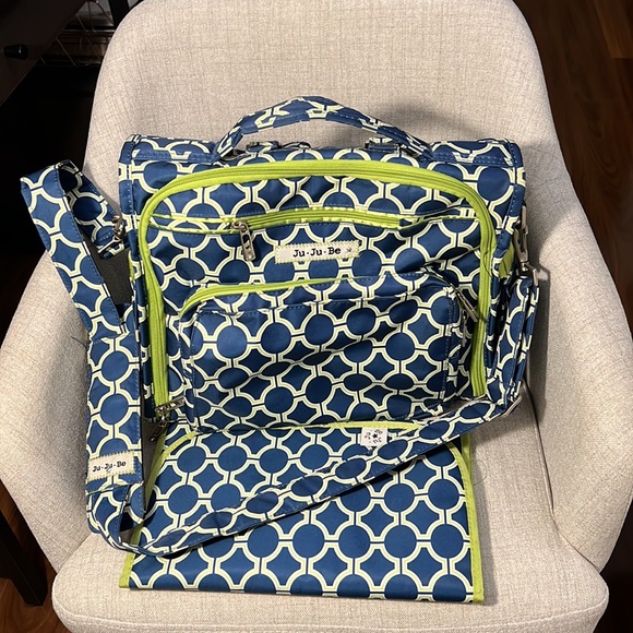Ju-Ju-Be Be Prepared Diaper Bag Backpack Royal Envy Blue Royal Envy Green Geom - Picture 2 of 11